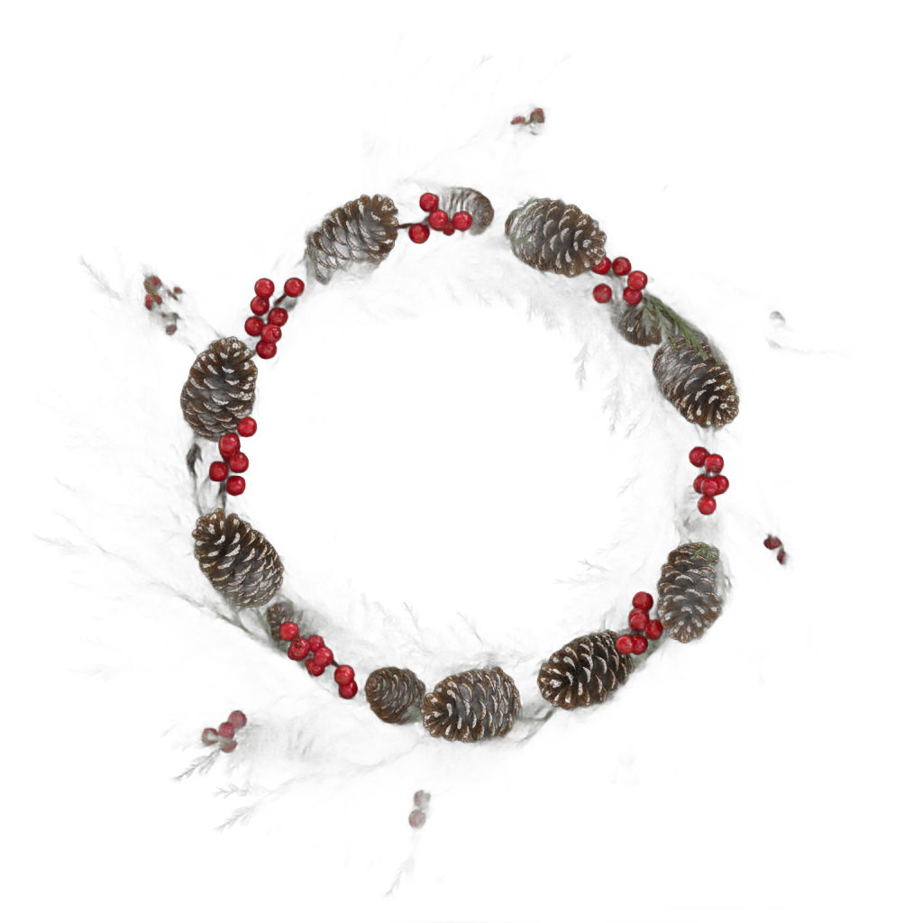 Christmas Cedar Wreath with Pine Cones