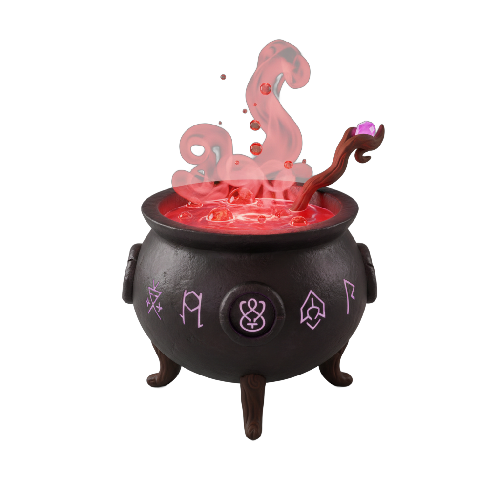 Witch Cauldron with Red Potion
