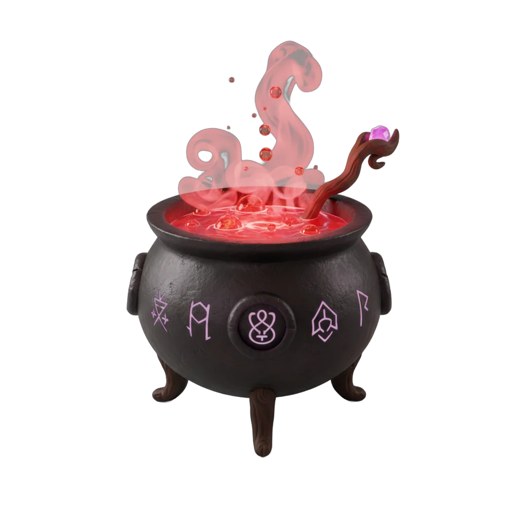Witch Cauldron with Red Potion