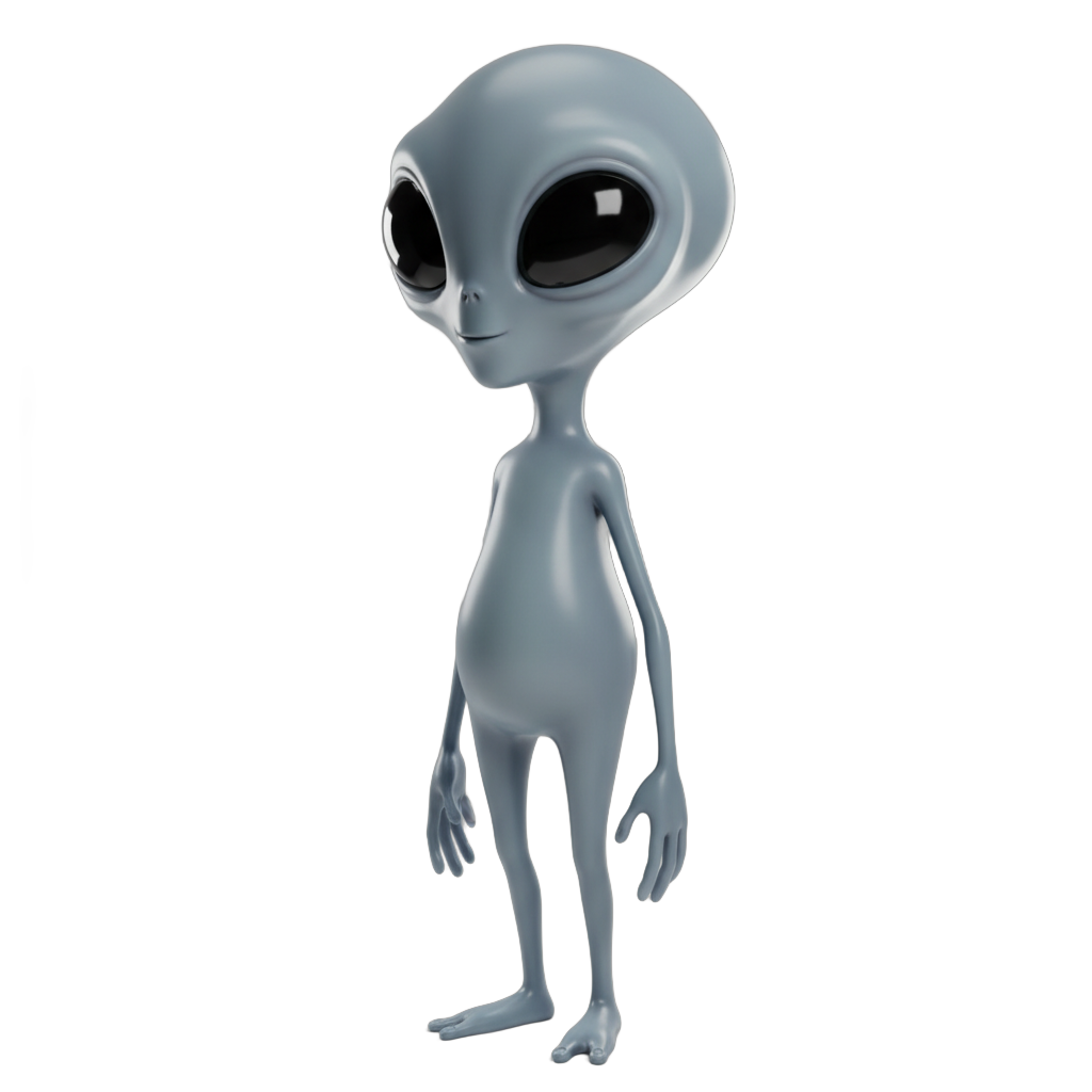 Stylized Cartoon Gray Alien
