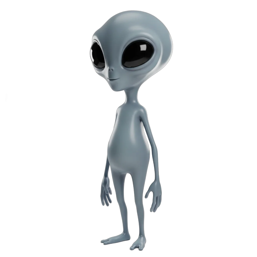 Stylized Cartoon Gray Alien