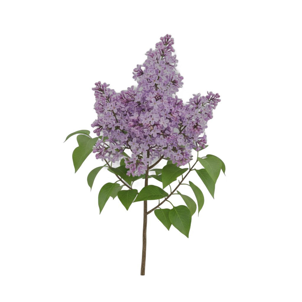 Realistic Lilac Flower Branch