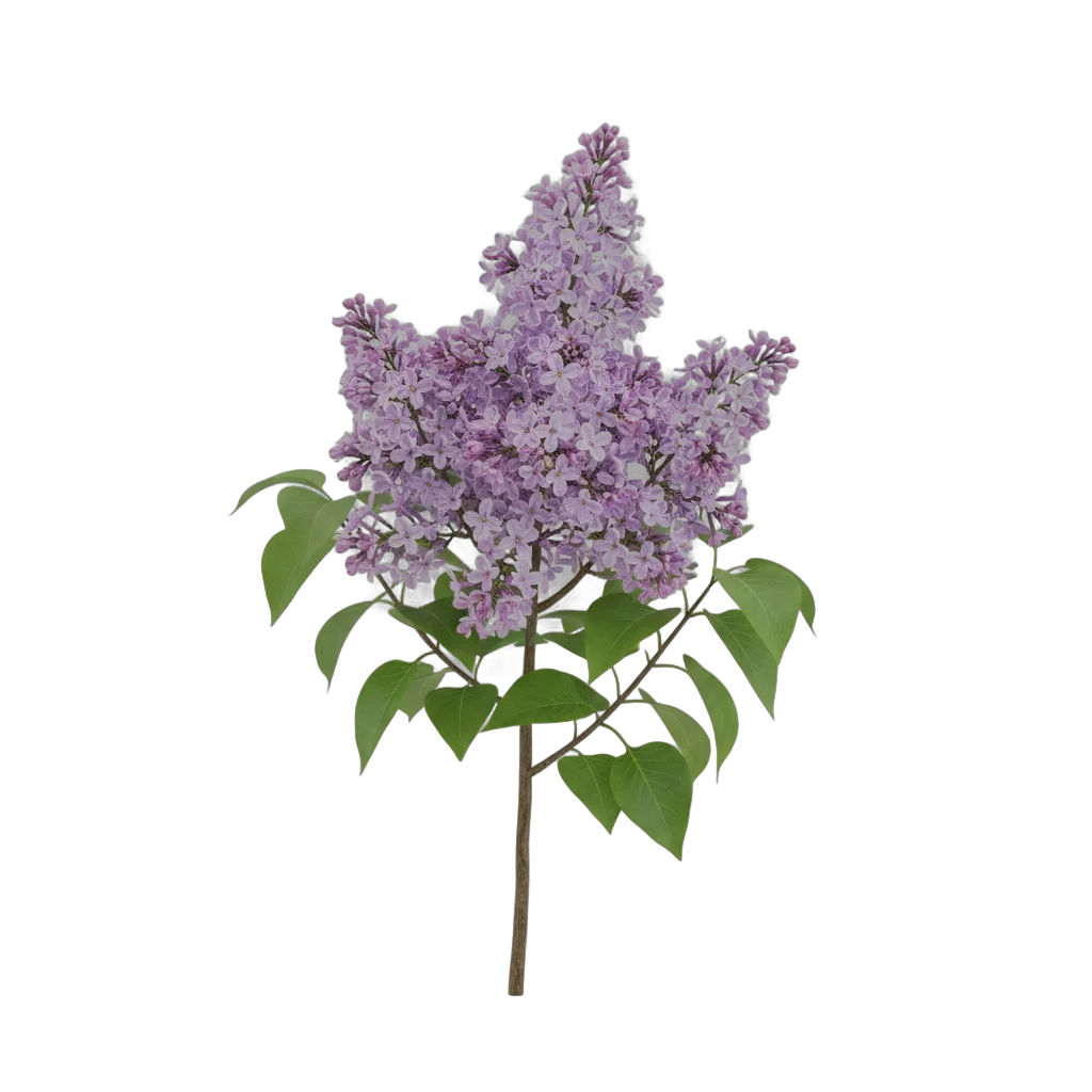 Realistic Lilac Flower Branch