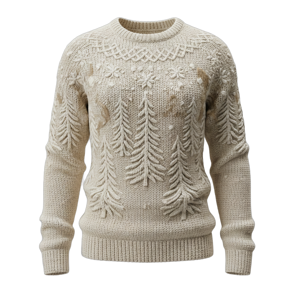 Knitted Pine Forest Christmas Sweater