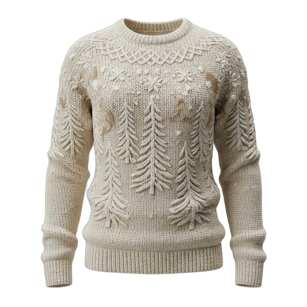Knitted Pine Forest Christmas Sweater