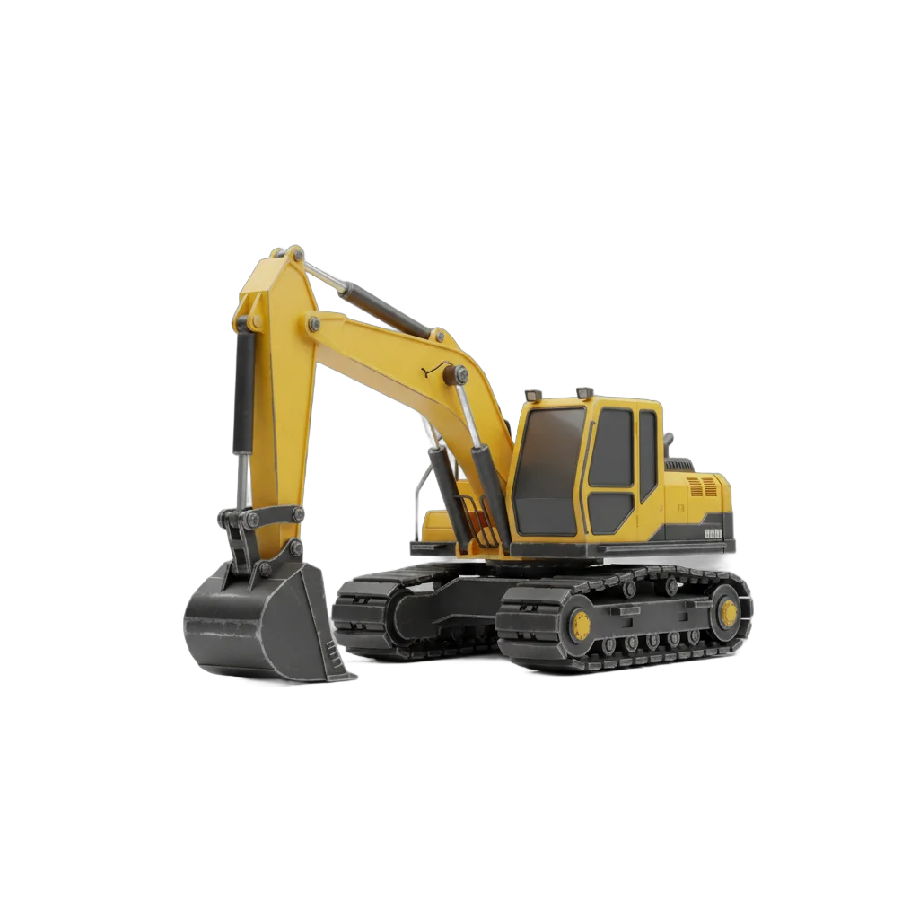 Stylized Yellow Excavator