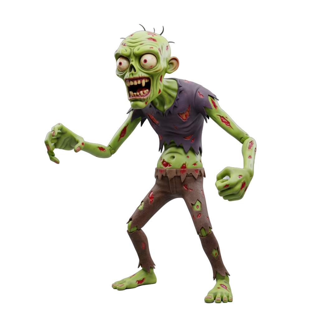 Cartoon Green Zombie Character