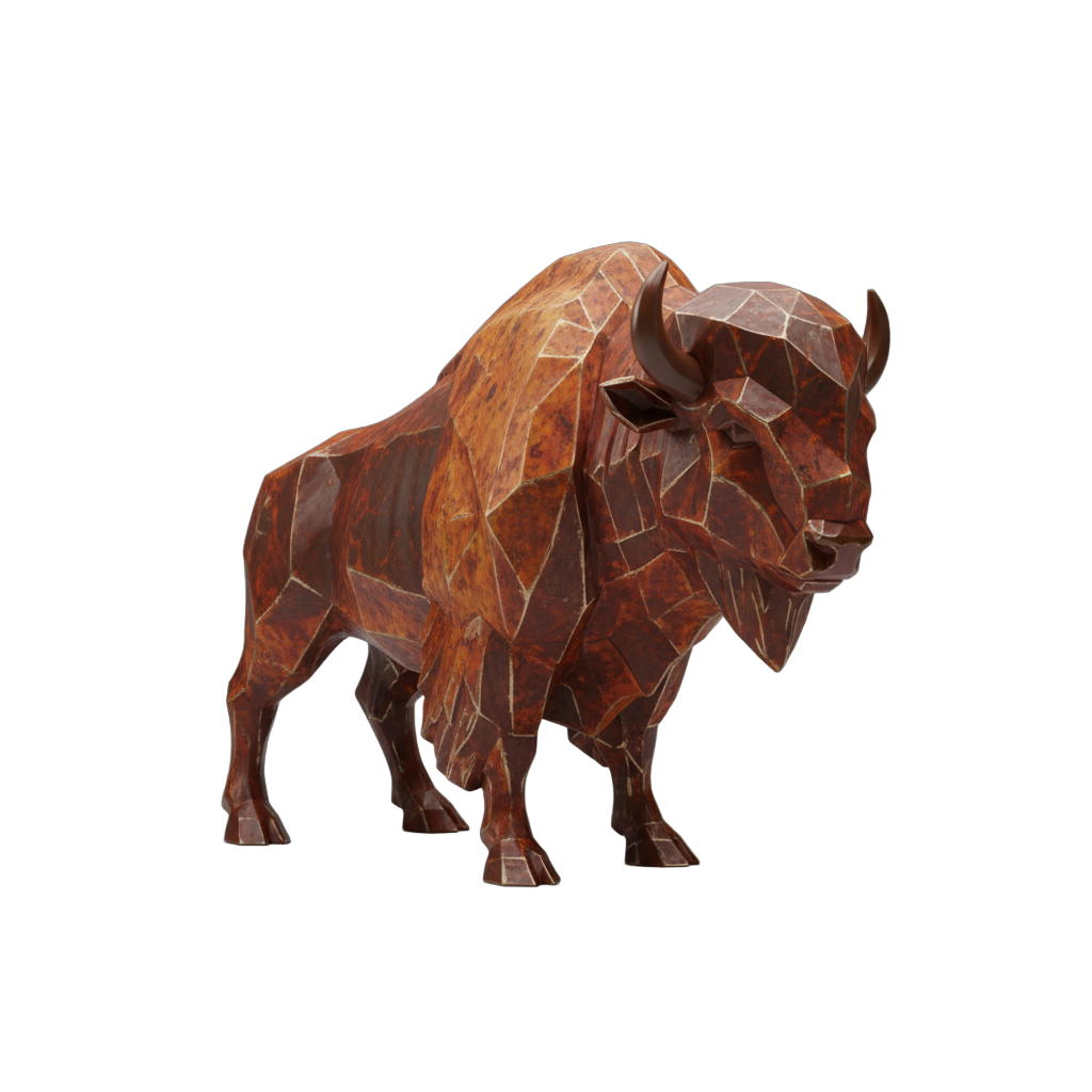 Stylized Bison Figurine