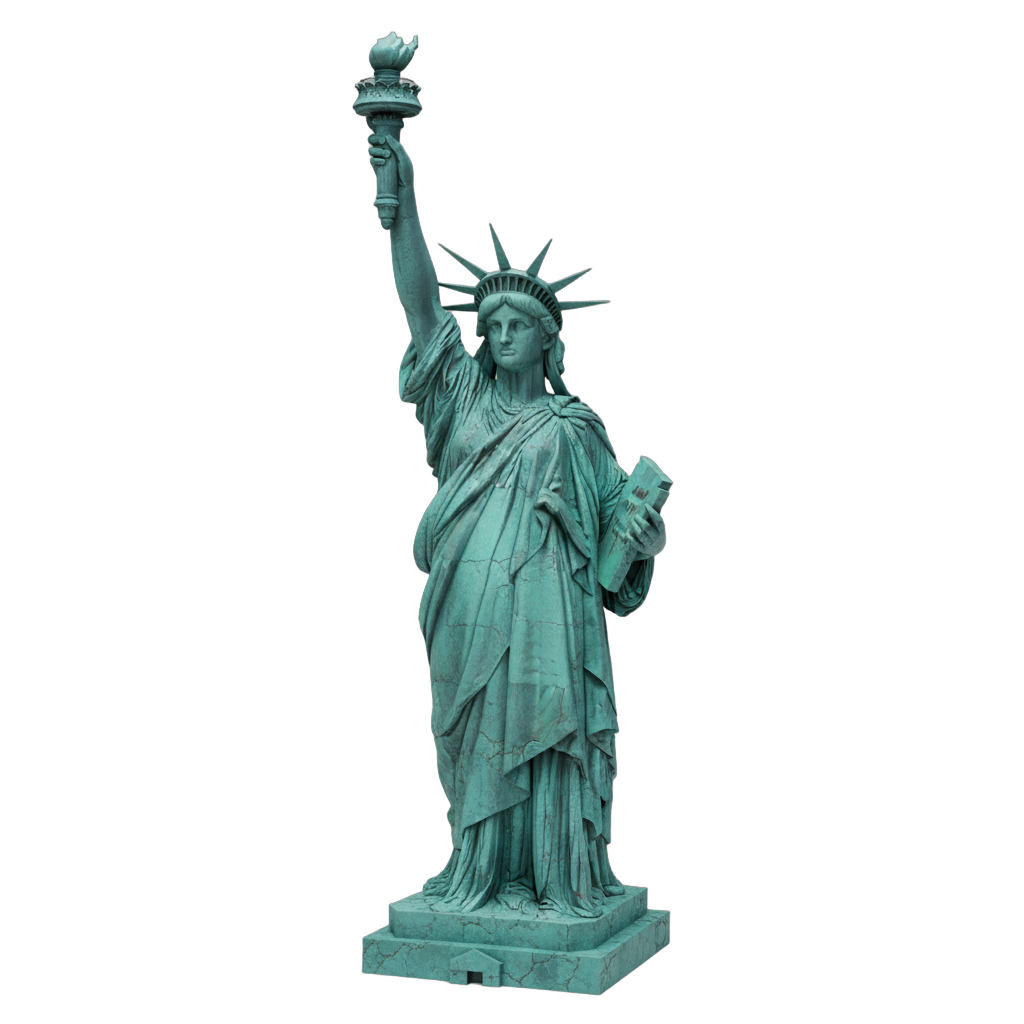 Textured Teal Statue of Liberty