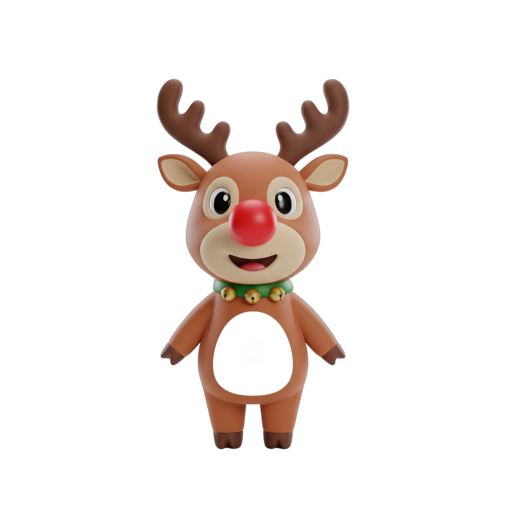 Cartoon Christmas Reindeer Character