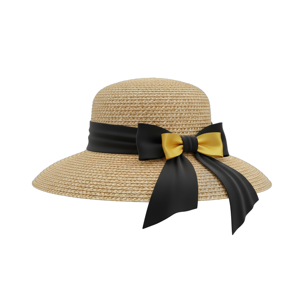 Elegant Straw Sun Hat with Ribbon