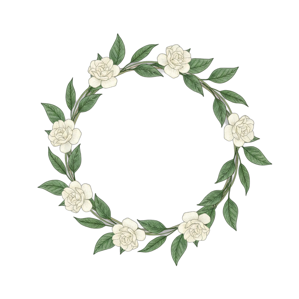 Floral Wreath Round Frame