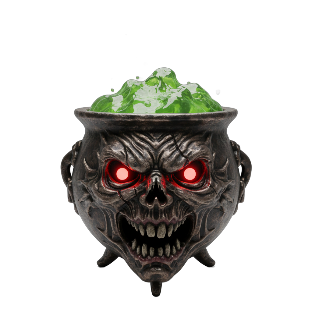 Zombie Face Poison Cauldron