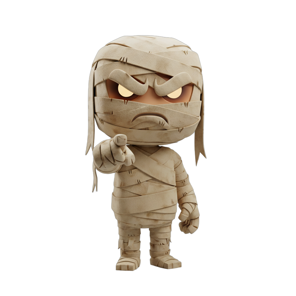 Angry Cartoon Mummy Character