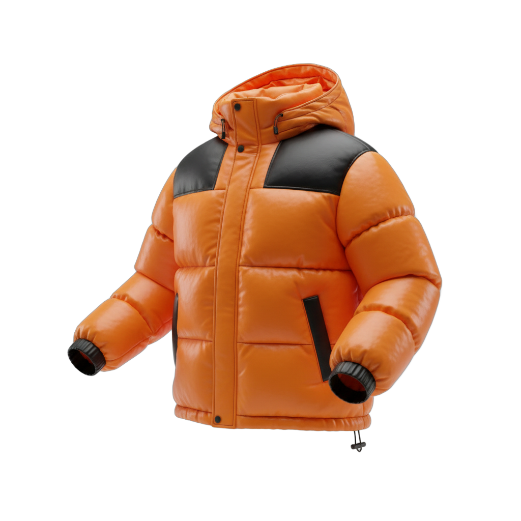 Orange Puffer Winter Jacket