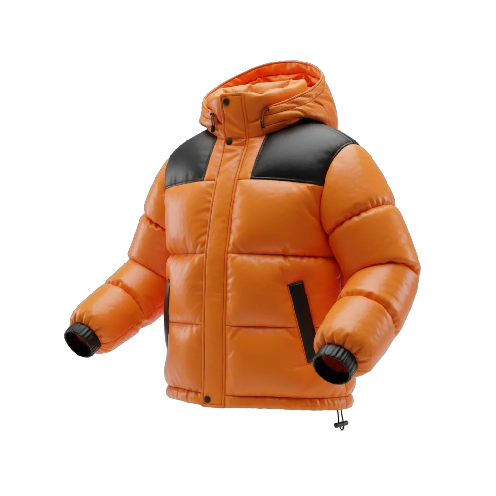 Orange Puffer Winter Jacket