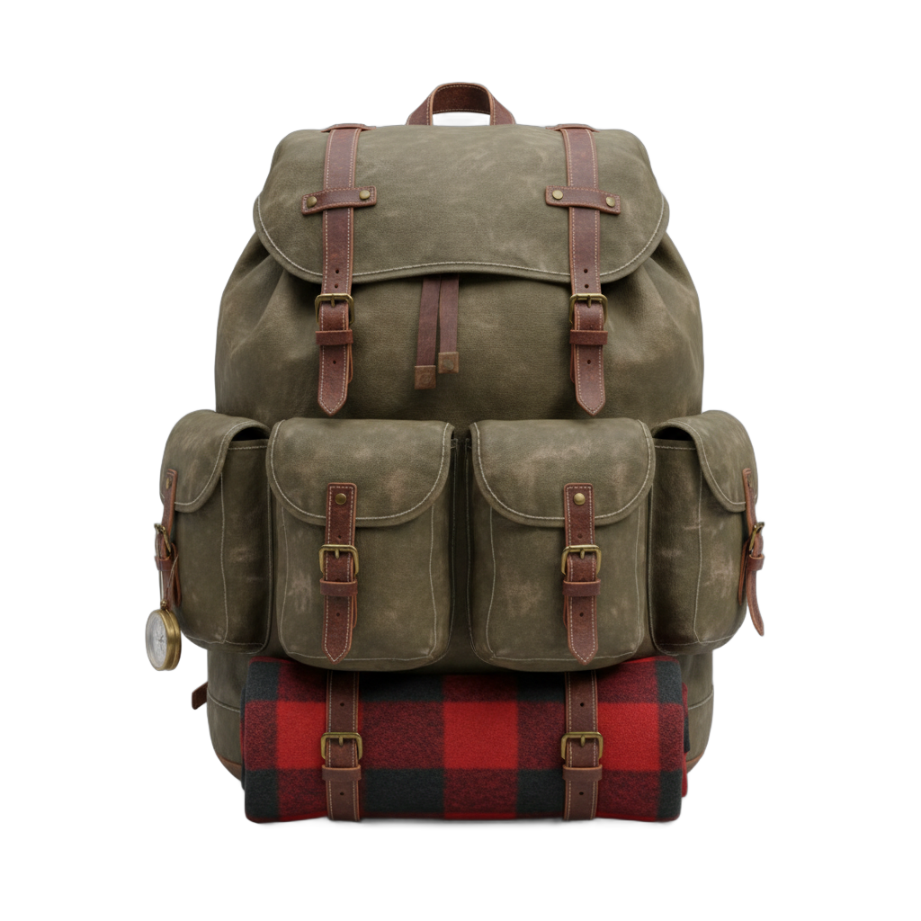 Vintage Canvas Hiking Backpack