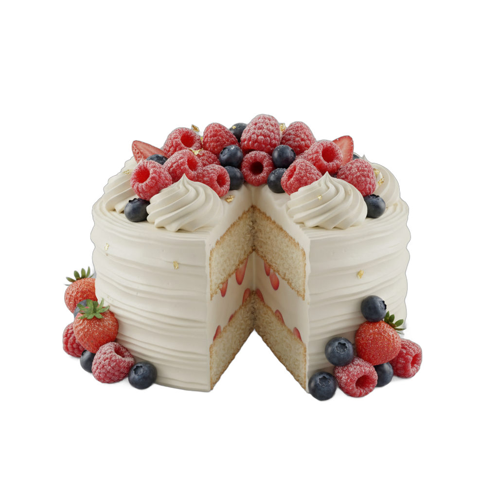 Decorated Berry Cake