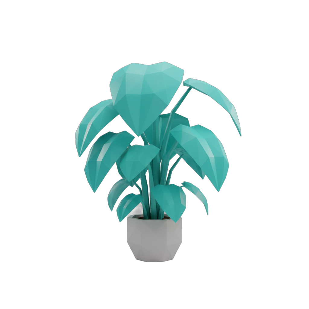 Stylized Teal Plant