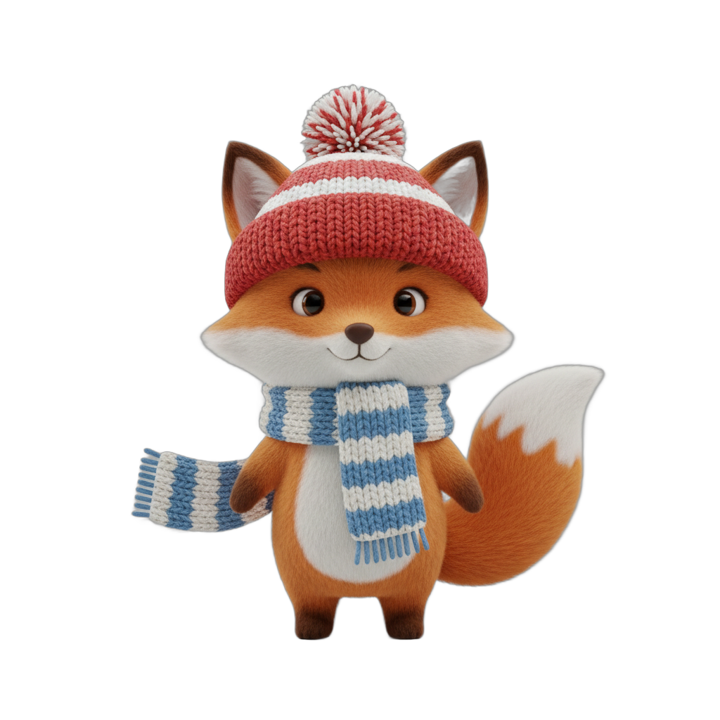 Cartoon Winter Fox