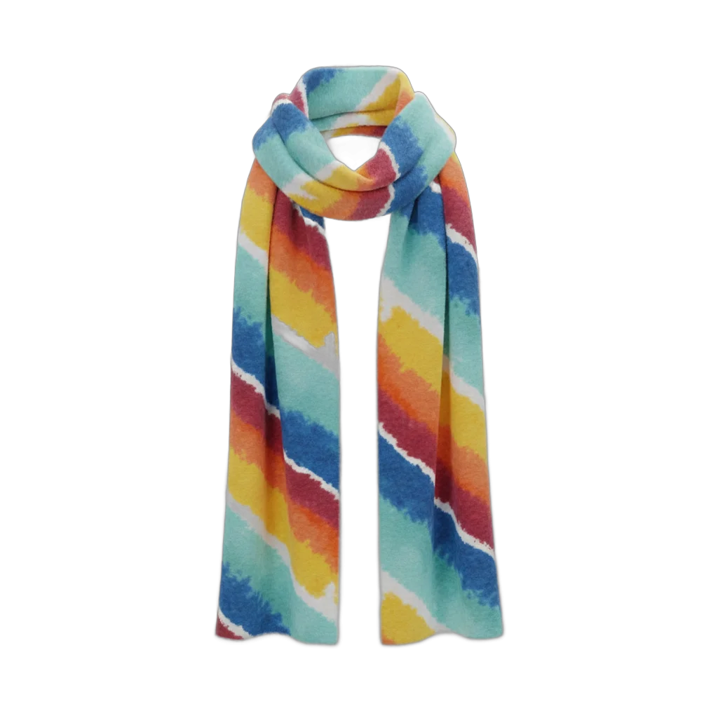 Watercolor Striped Winter Scarf