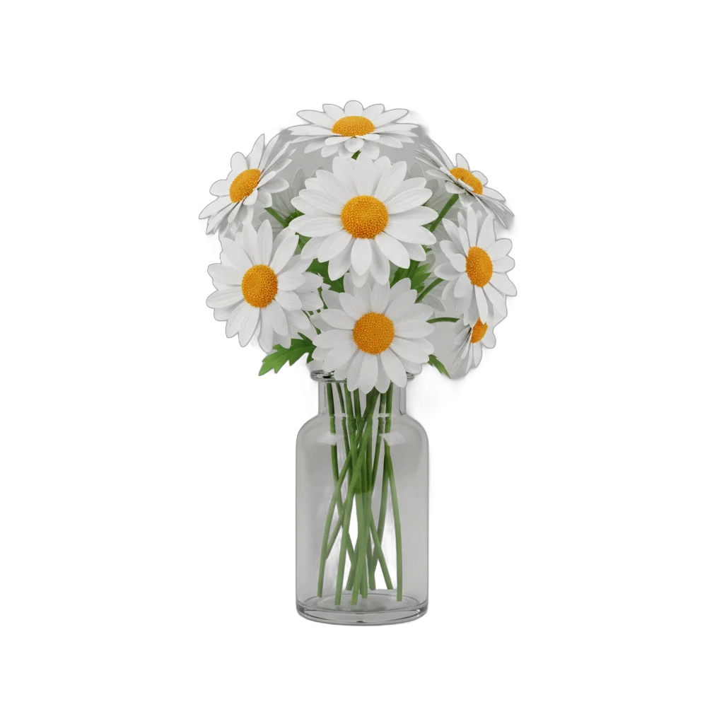 Daisy Bouquet in Glass Vase