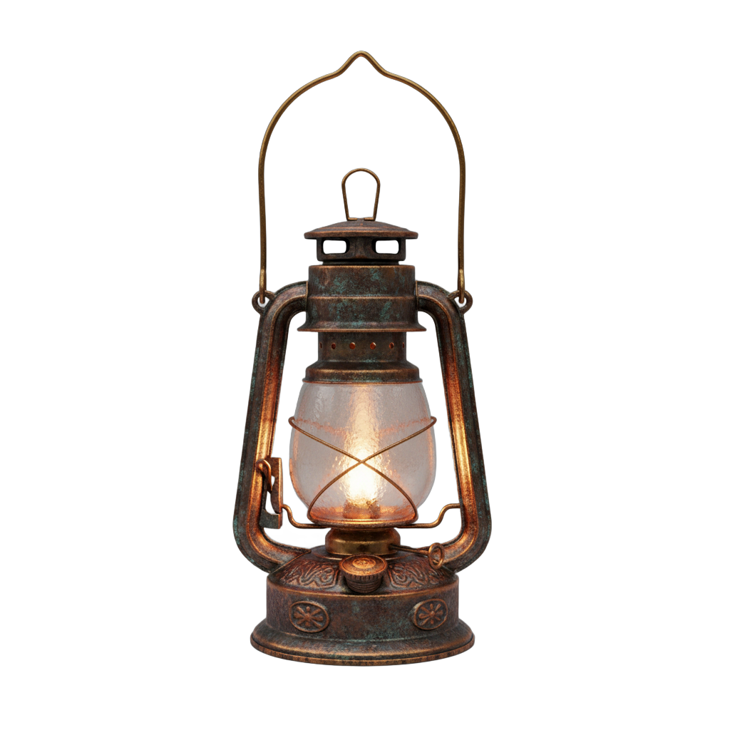 Antique Oil Lantern with Glow