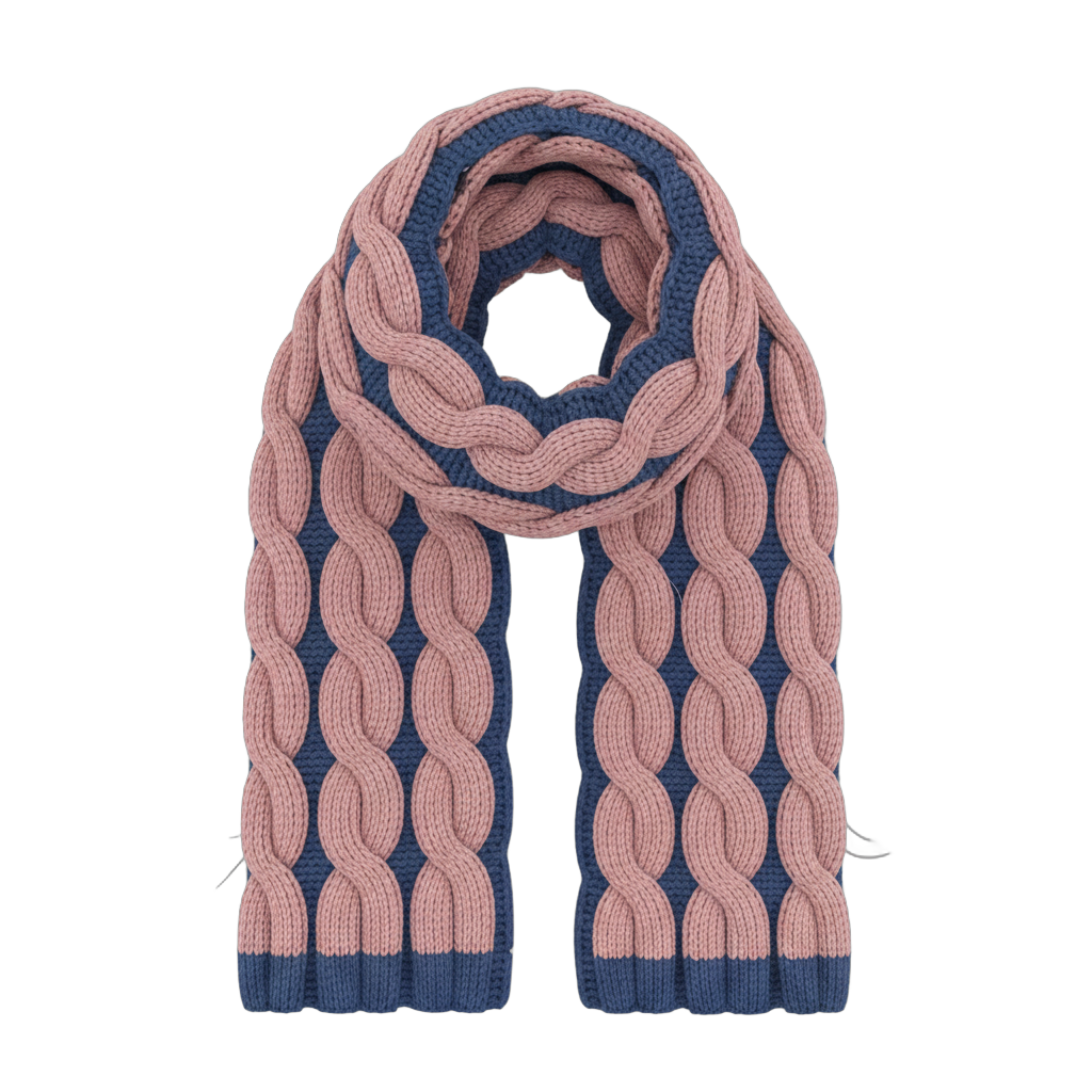 Knitted Cable Pattern Scarf