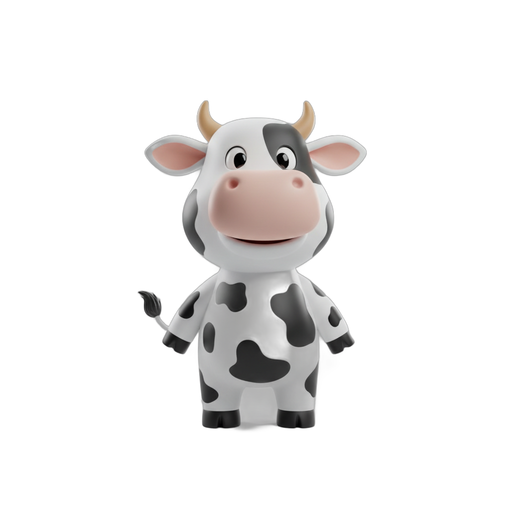 Stylized Cartoon Cow