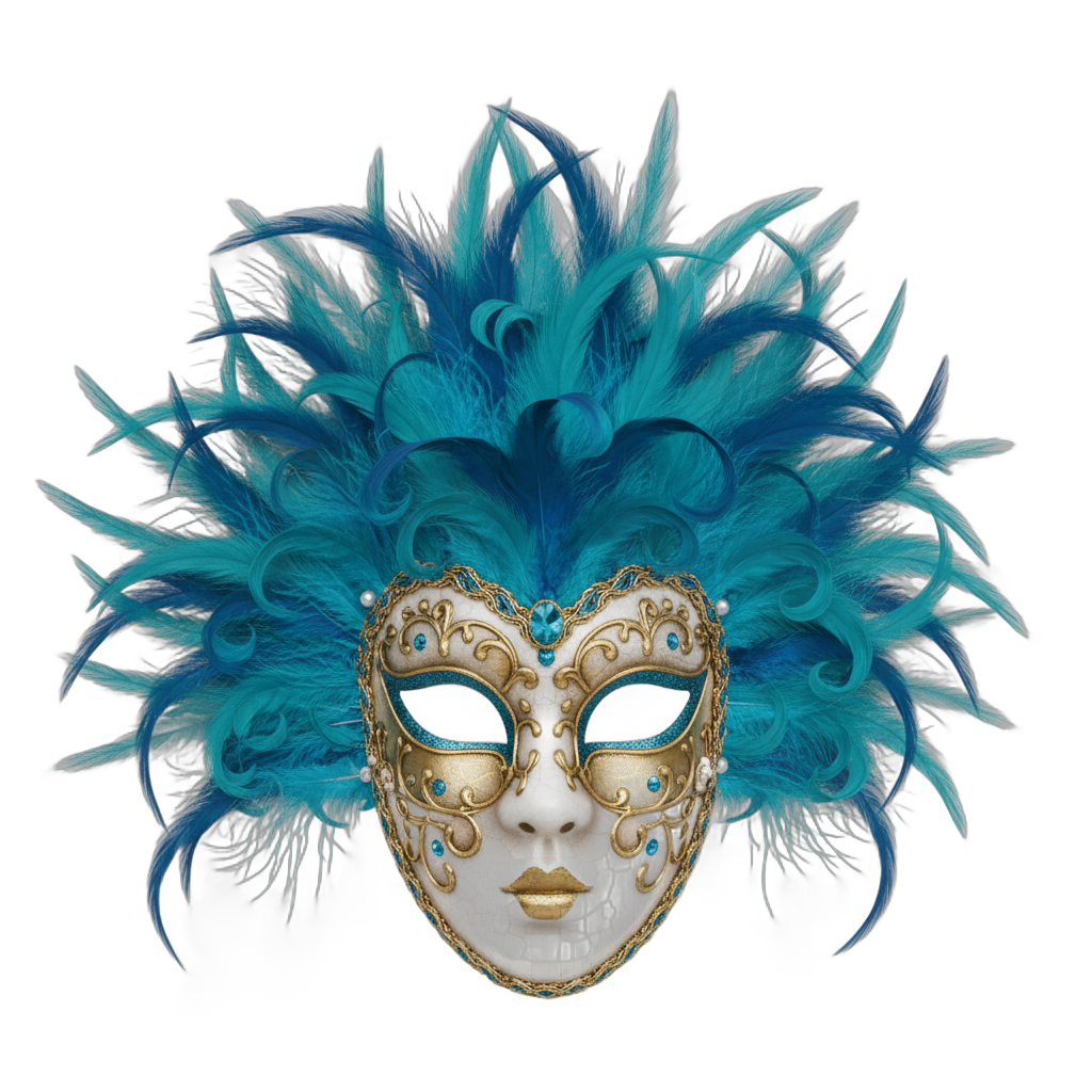Ornate Venetian Feather Mask