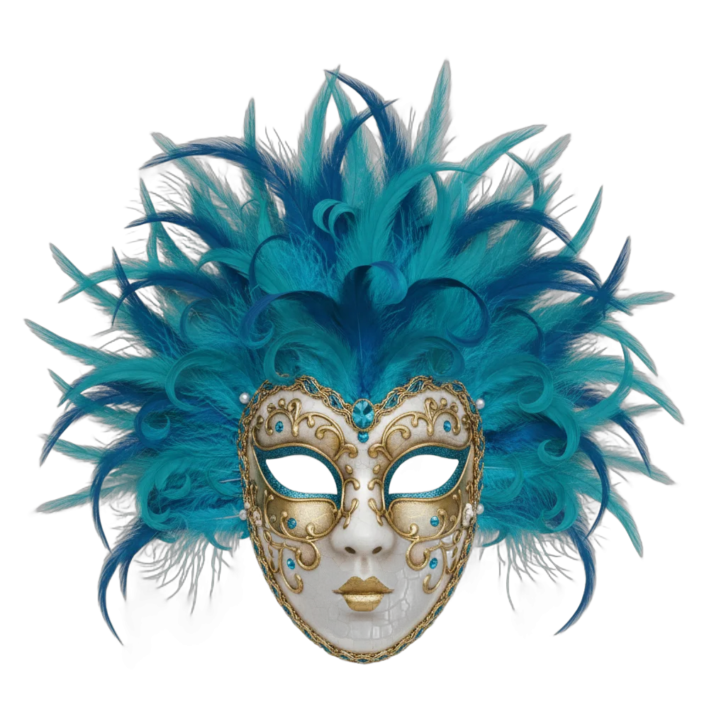 Ornate Venetian Feather Mask