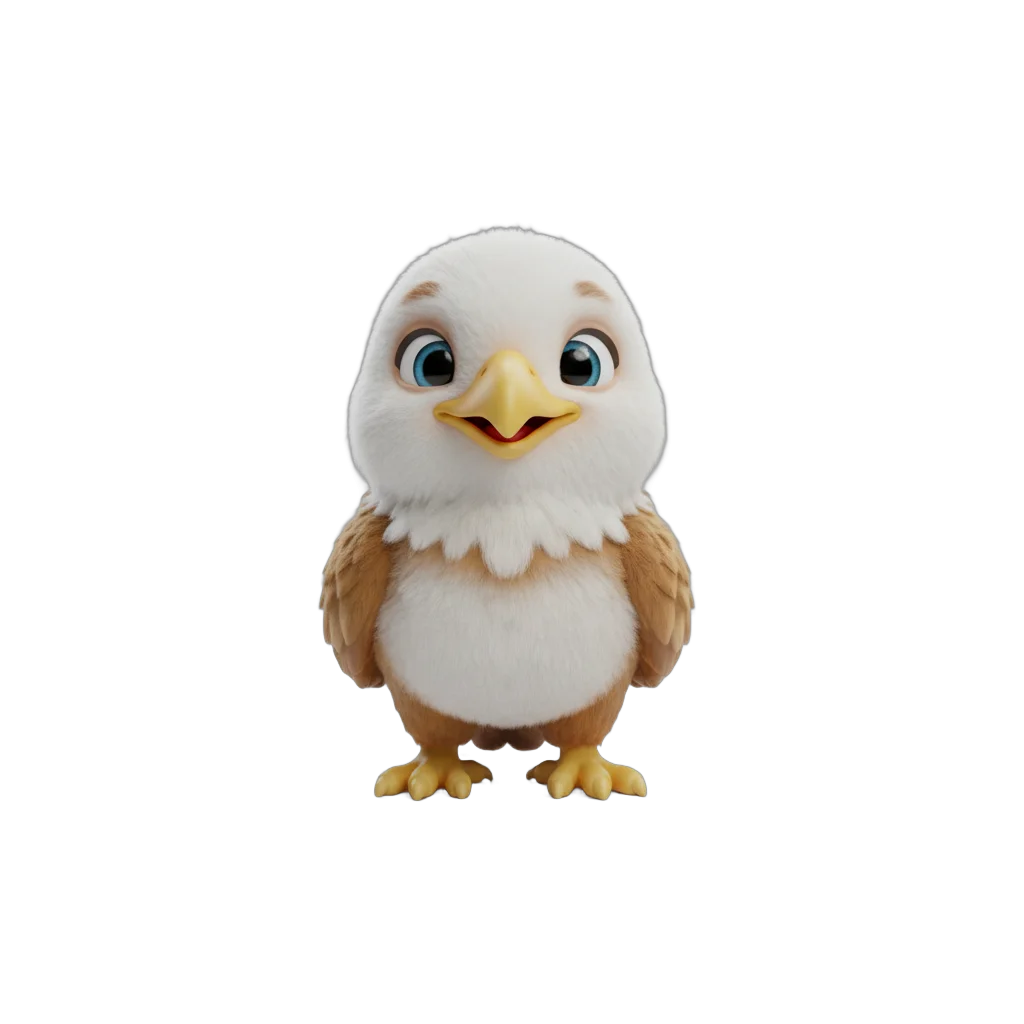 Cute Baby Bald Eagle