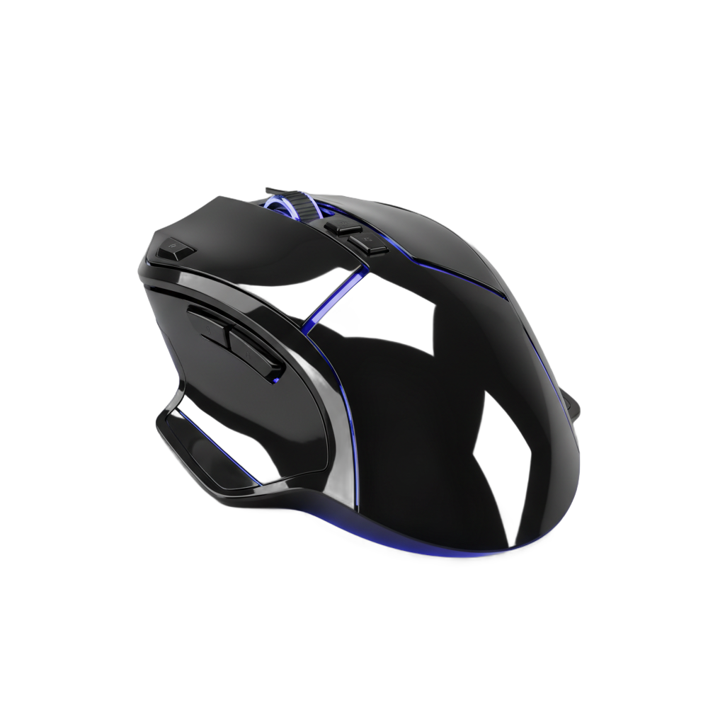 Futuristic Glossy Black Computer Mouse