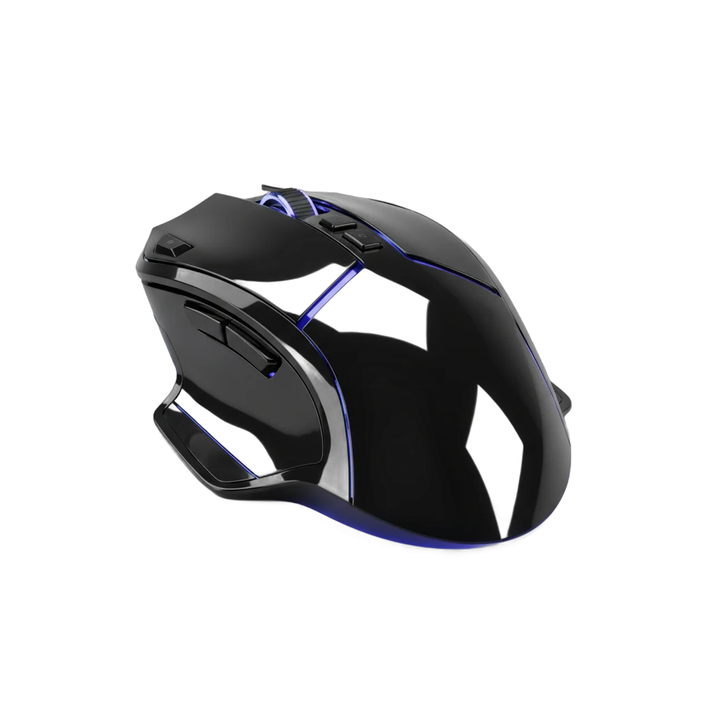 Futuristic Glossy Black Computer Mouse