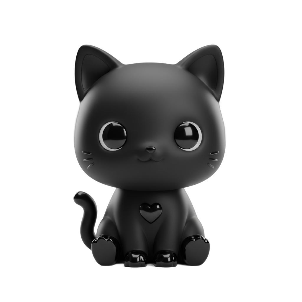 Chibi Black Cat Figurine