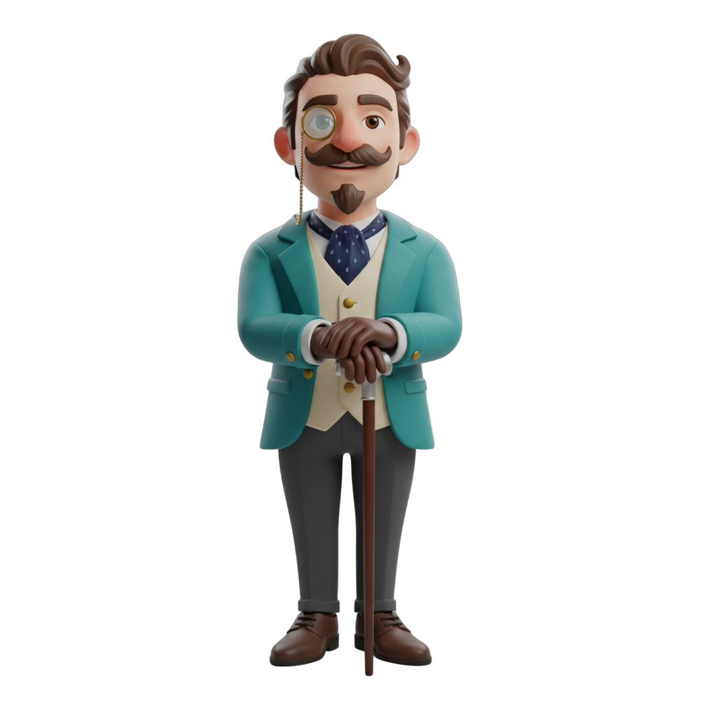 Cartoon Gentleman Character
