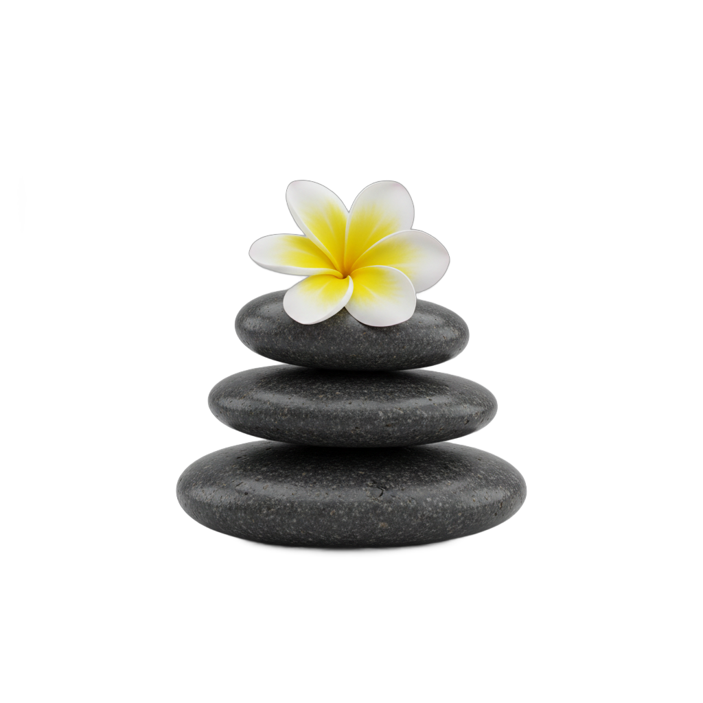 Zen Spa Stones with Frangipani Flower