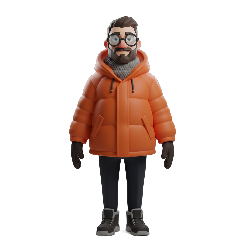 Stylized Male Character with Winter Jacket