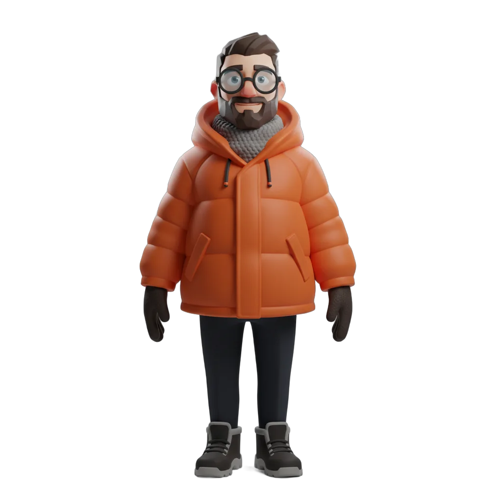 Stylized Male Character with Winter Jacket