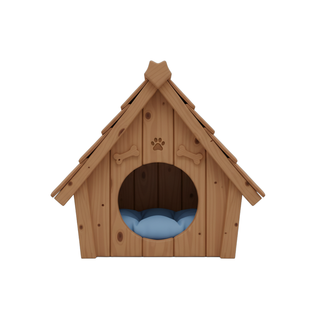 Rustic A-Frame Doghouse