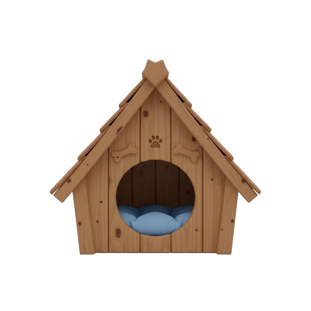 Rustic A-Frame Doghouse