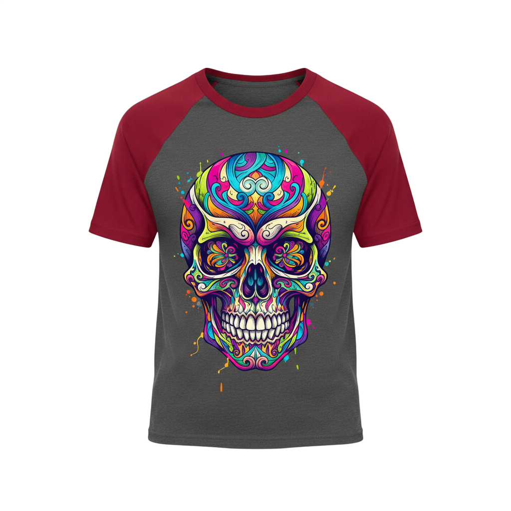 Colorful Skull Pattern T-Shirt