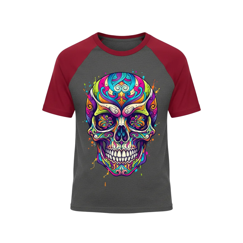 Colorful Skull Pattern T-Shirt