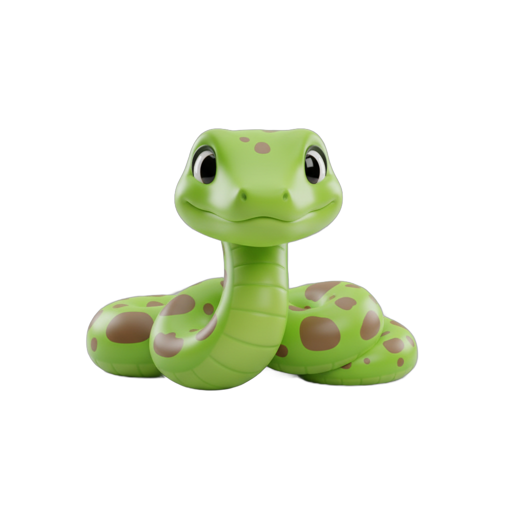 Cartoon Green Snake