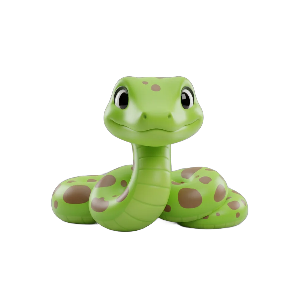 Cartoon Green Snake