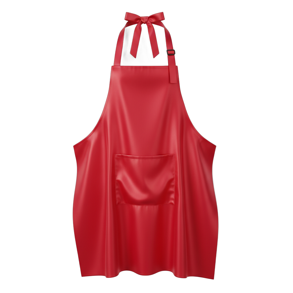 Red Satin Kitchen Apron