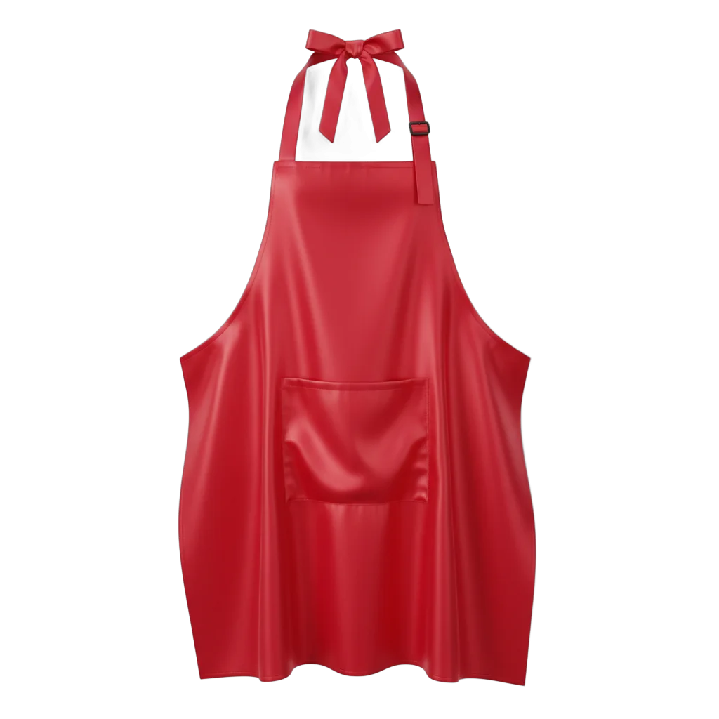 Red Satin Kitchen Apron
