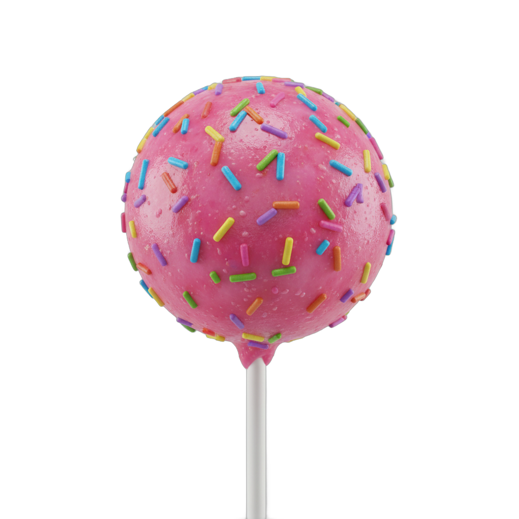 Frosted Cake Pop with Sprinkles