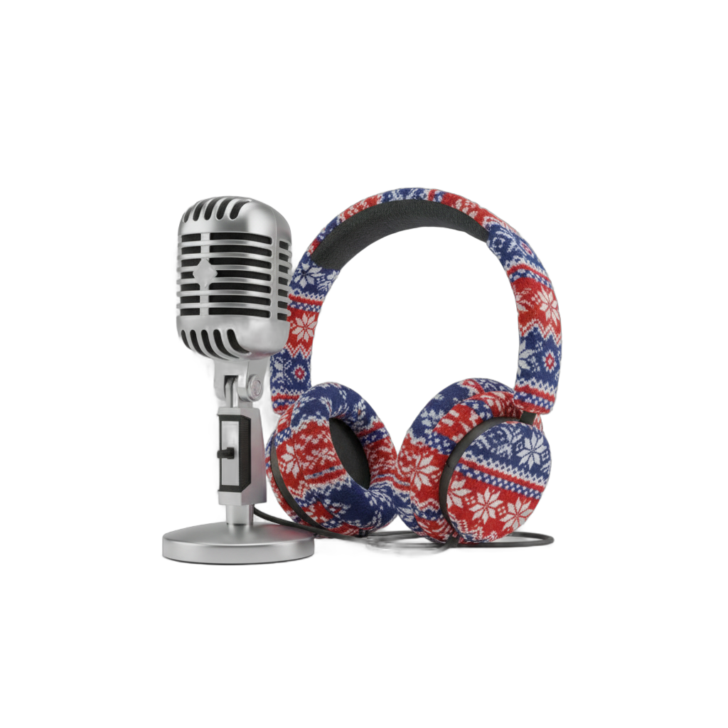 Vintage Microphone and Winter Headphones Bundle