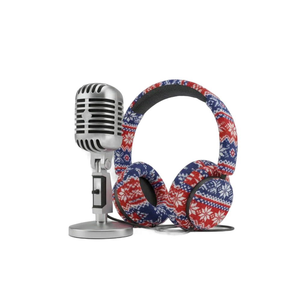 Vintage Microphone and Winter Headphones Bundle